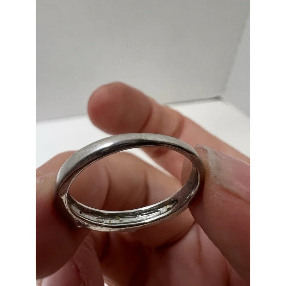Vintage Style Silver Faux Crystal Ring Set Of 4 Halo Eternity Minimalist Bands